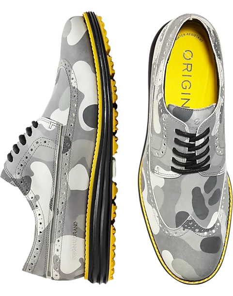 Cole Haan Original Grand Water-Resistant Wingtip Golf Oxfords, Gray