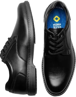 Nunn Bush Wade Work Plain Toe Oxfords, Black