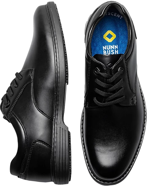 Nunn Bush Wade Work Plain Toe Oxfords, Black