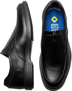 Nunn Bush Wade Work Moc Toe Slip On Shoes, Black