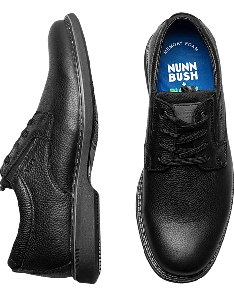 Nunn Bush Otto Plain Toe Oxfords, Black