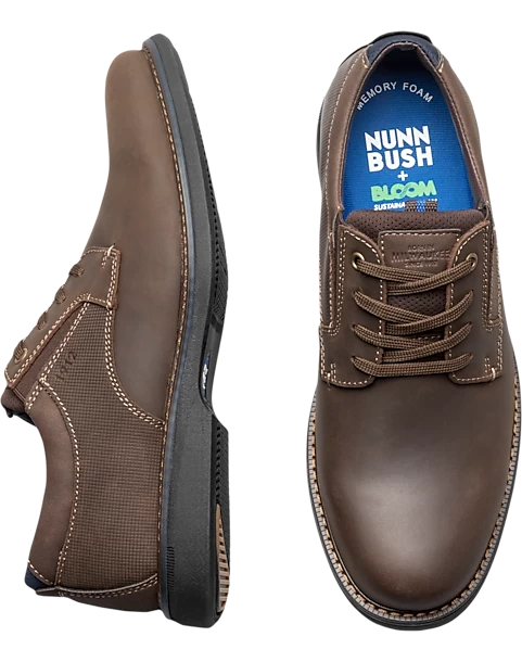 Nunn Bush Otto Plain Toe Oxfords, Brown