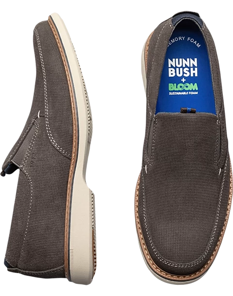 Nunn Bush Otto Moc Toe Slip On Shoes, Gray