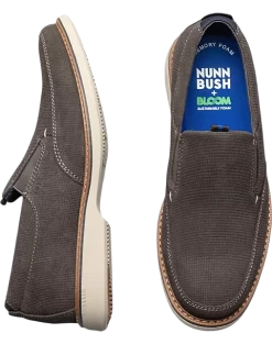 Nunn Bush Otto Moc Toe Slip On Shoes, Stone