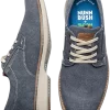 Nunn Bush Otto Canvas Plain Toe Oxfords, Blue Denim