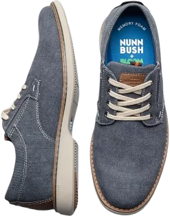 Nunn Bush Otto Canvas Plain Toe Oxfords, Blue Denim