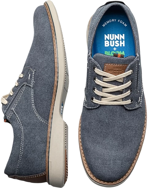 Nunn Bush Otto Canvas Plain Toe Oxfords, Gunmetal