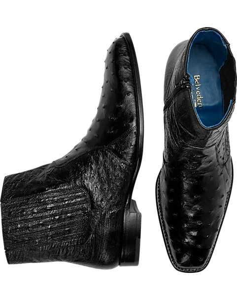 Belvedere Roger Ostrich Chelsea Boot, Antique Brandy