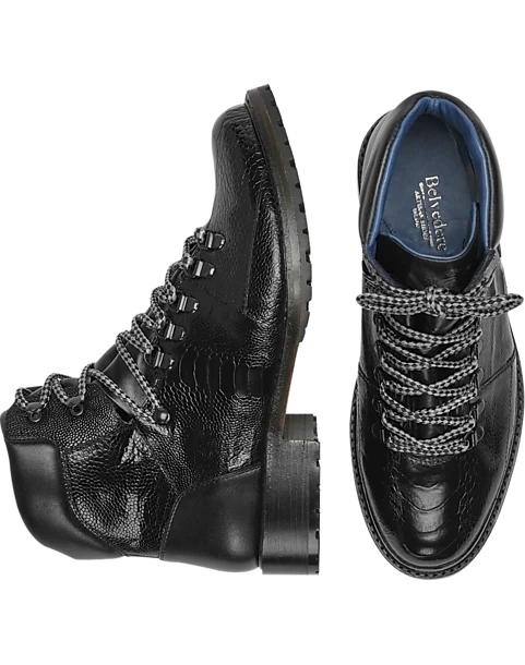 Belvedere Como Ostrich Hiking Boots, Antique Brandy