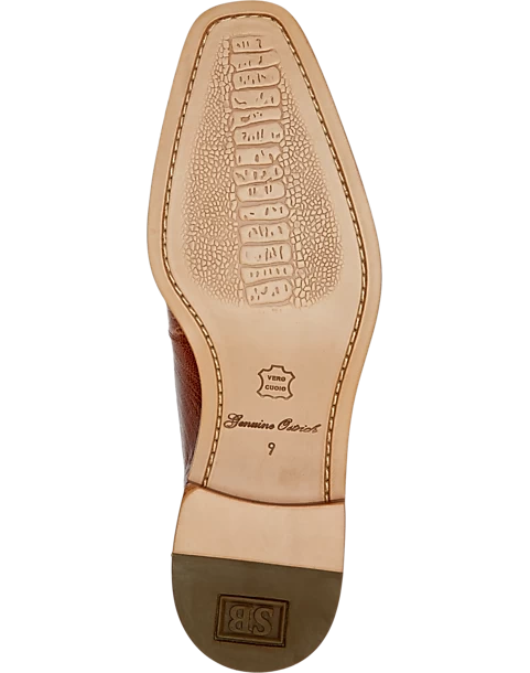 Belvedere Siena Ostrich Moc Toe Oxfords, Burned Amber - Image 2