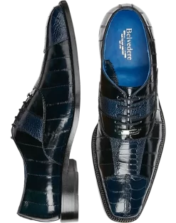 Belvedere Mare Ostrich & Eel Cap Toe Oxfords, Camel