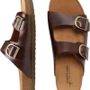 Eastland Cambridge Suede Double Buckle Slide Sandals, Khaki