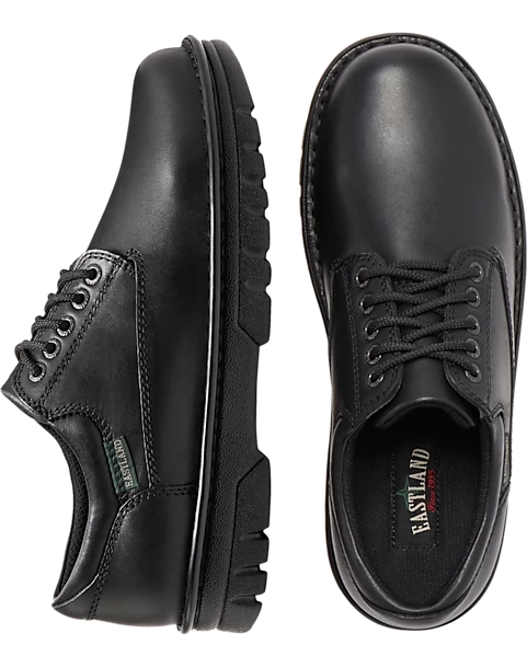 Eastland Plainview Plain Toe Lace Up Oxfords, Black
