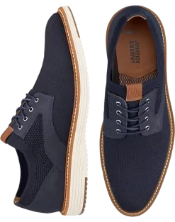 Johnston & Murphy Upton Knit Wingtip Oxfords, Navy