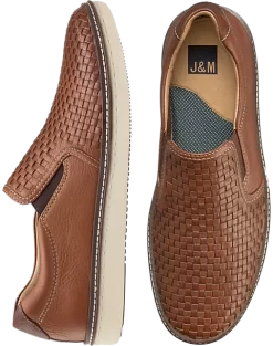Johnston & Murphy McGuffey Woven Slip-Ons, Tan