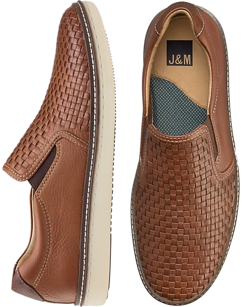Johnston & Murphy McGuffey Woven Slip-Ons, Tan