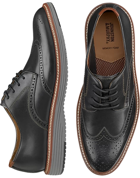 Johnston & Murphy Upton Wingtip Oxfords, Tan