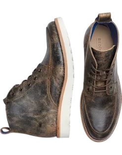 Bed Stu Lincoln Apron Toe Lace Up Boots, Brown