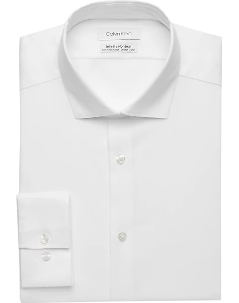 Calvin Klein Infinite Wrinkle Free Slim Fit Stretch Collar Dress Shirt, Light Blue