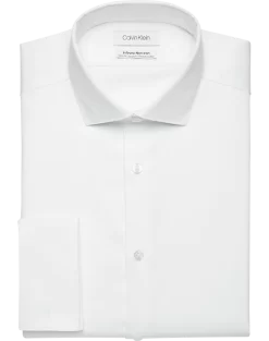 Calvin Klein Infinite Non-Iron Slim Fit Stretch Collar French Cuff Dress Shirt, Black