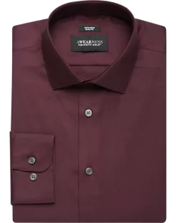 Awearness Kenneth Cole Slim Fit Performance Stretch Dress Shirt, Burgundy