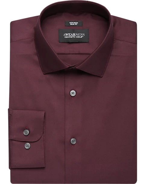 Awearness Kenneth Cole Slim Fit Performance Stretch Dress Shirt, Purple