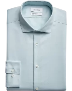Calvin Klein Infinite Wrinkle Free Slim Fit Stretch Collar Dress Shirt, Green
