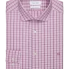 Calvin Klein Slim Fit Embroidered Logo Dress Shirt, Purple Lights Plaid