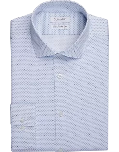 Calvin Klein Infinite Non-Iron Slim Fit Stretch Collar Dress Shirt, Blue Mini Diamond