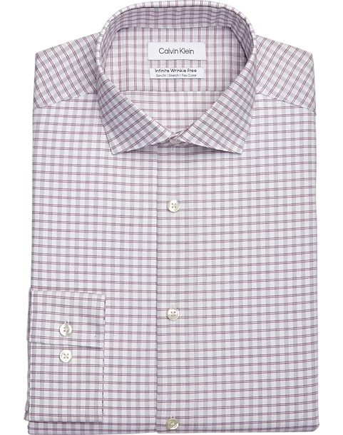 Calvin Klein Infinite Wrinkle Free Slim Fit Stretch Collar Dress Shirt, Berry