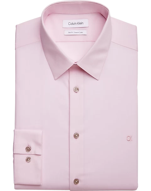 Calvin Klein Slim Fit Embroidered Logo Dress Shirt, Pink