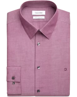 Calvin Klein Slim Fit Embroidered Logo Dress Shirt, Wine