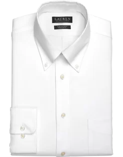 Lauren By Ralph Lauren UltraFlex Regular Fit Button-Down Collar Dress Shirt, White