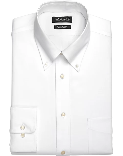 Lauren By Ralph Lauren UltraFlex Regular Fit Button-Down Collar Dress Shirt, White
