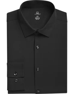 Michael Strahan Modern Fit Spread Collar Dress Shirt, Black
