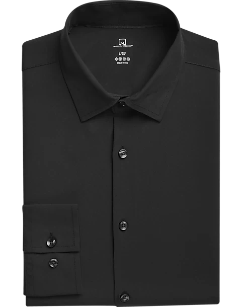 Michael Strahan Modern Fit Spread Collar Dress Shirt, Black