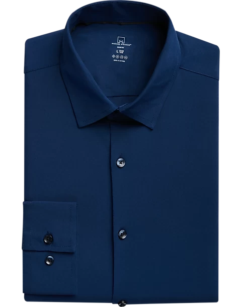 Michael Strahan Modern Fit Spread Collar Dress Shirt, Navy