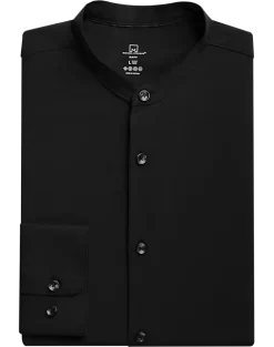 Michael Strahan Slim Fit Banded Collar Dress Shirt, Black