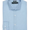 Pronto Uomo Non-Iron Slim Fit Spread Collar Dress Shirt, French Blue Gingham