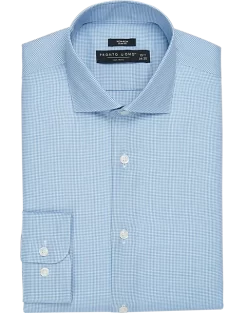 Pronto Uomo Non-Iron Slim Fit Spread Collar Dress Shirt, French Blue Gingham