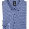Michael Strahan Four-Way Stretch Modern Fit Dress Shirt, Blue Gingham