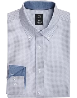 Michael Strahan Four-Way Stretch Modern Fit Dress Shirt, White Dot