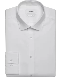 Calvin Klein Refined Cotton Stretch Supima Slim Fit Dress Shirt, White