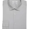 Calvin Klein Refined Cotton Stretch Supima Slim Fit Dress Shirt, Gray