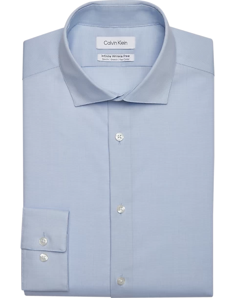 Calvin Klein Infinite Wrinkle Free Slim Fit Stretch Collar Dress Shirt, Sapphire