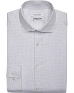 Calvin Klein Infinite Wrinkle Free Slim Fit Stretch Collar Dress Shirt, Hazel Blue Multi