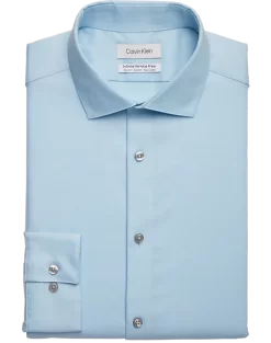 Calvin Klein Infinite Wrinkle Free Slim Fit Stretch Collar Dress Shirt, Aqua
