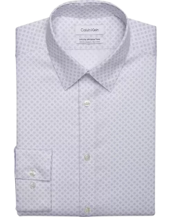 Calvin Klein Infinite Wrinkle Free Slim Fit Stretch Collar Dress Shirt, Iris Print