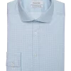 Calvin Klein Infinite Wrinkle Free Slim Fit Stretch Collar Dress Shirt, Blue Triangles