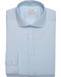 Calvin Klein Infinite Wrinkle Free Slim Fit Stretch Collar Dress Shirt, Blue Triangles